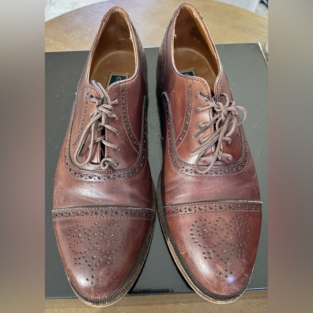 Cole Haan Men’s Brown Leather Cap Toe Oxford Brogue Dress Shoes Size 10D